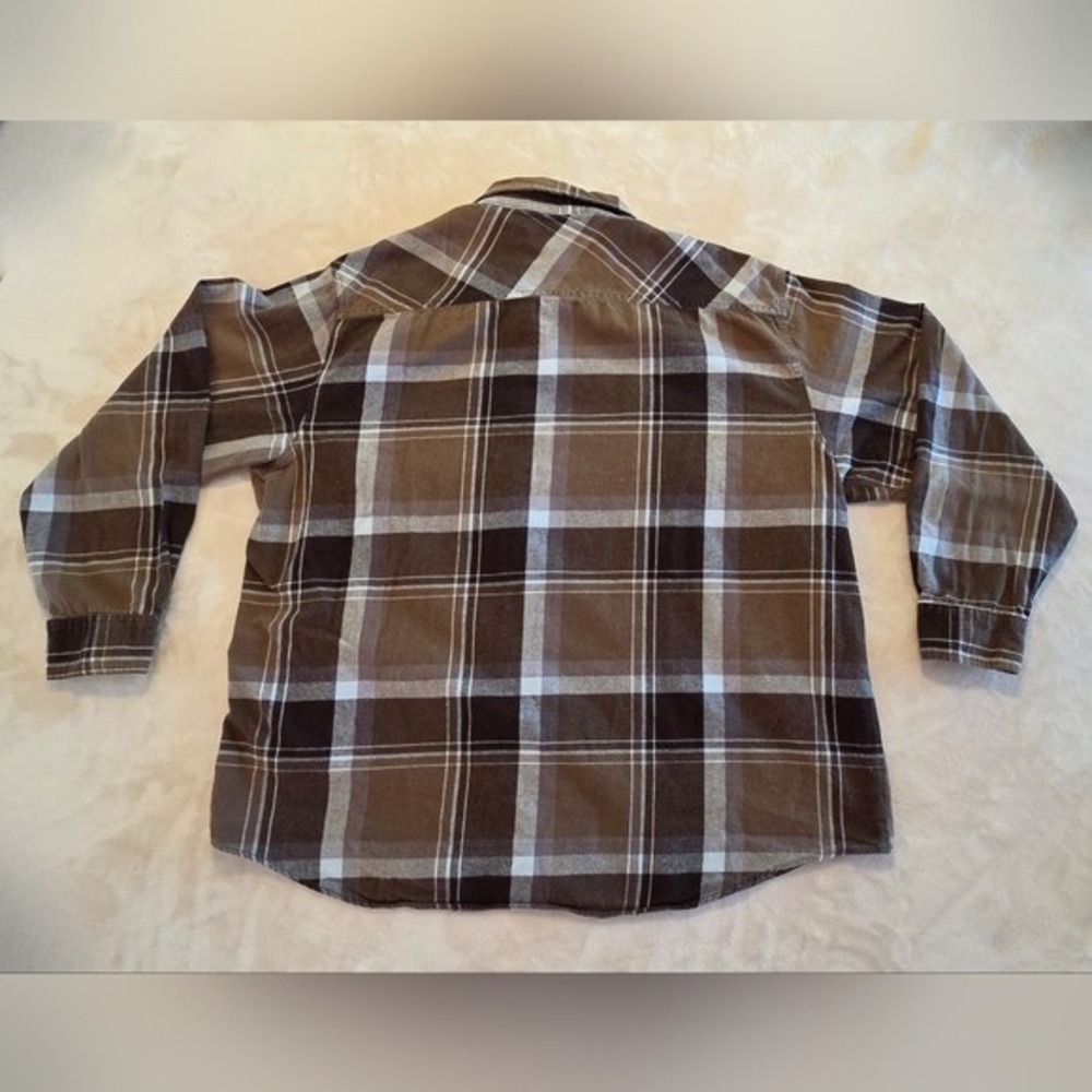 Dickies Plaid Flannel Shirt Mens 2XL Brown Workwear Gorpcore Overshirt - Picture 6 of 6